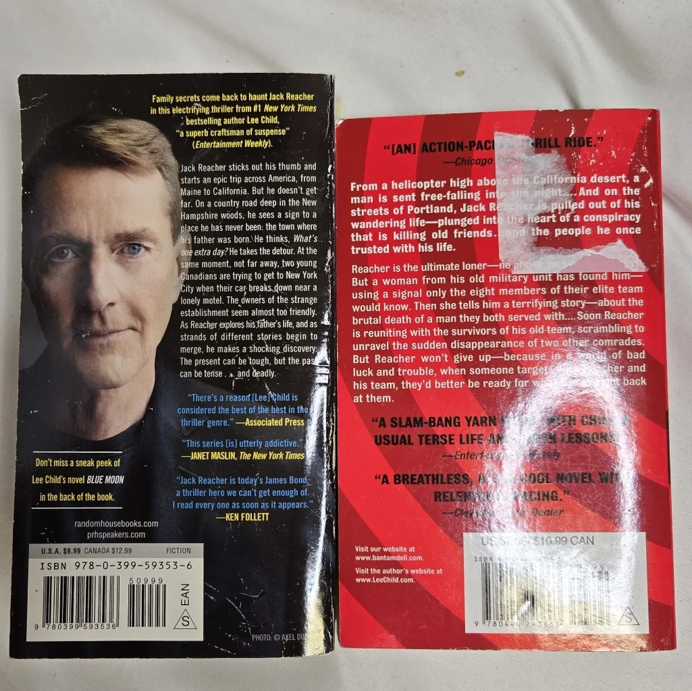 LEE CHILD 2 Jack Reacher Novels Past Tense and Bad Luck And‎ Trouble books